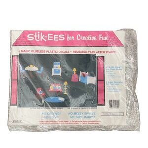 Vtg Stik-ees Window Clings mollys furniture 90s Teacher School doll dress up
